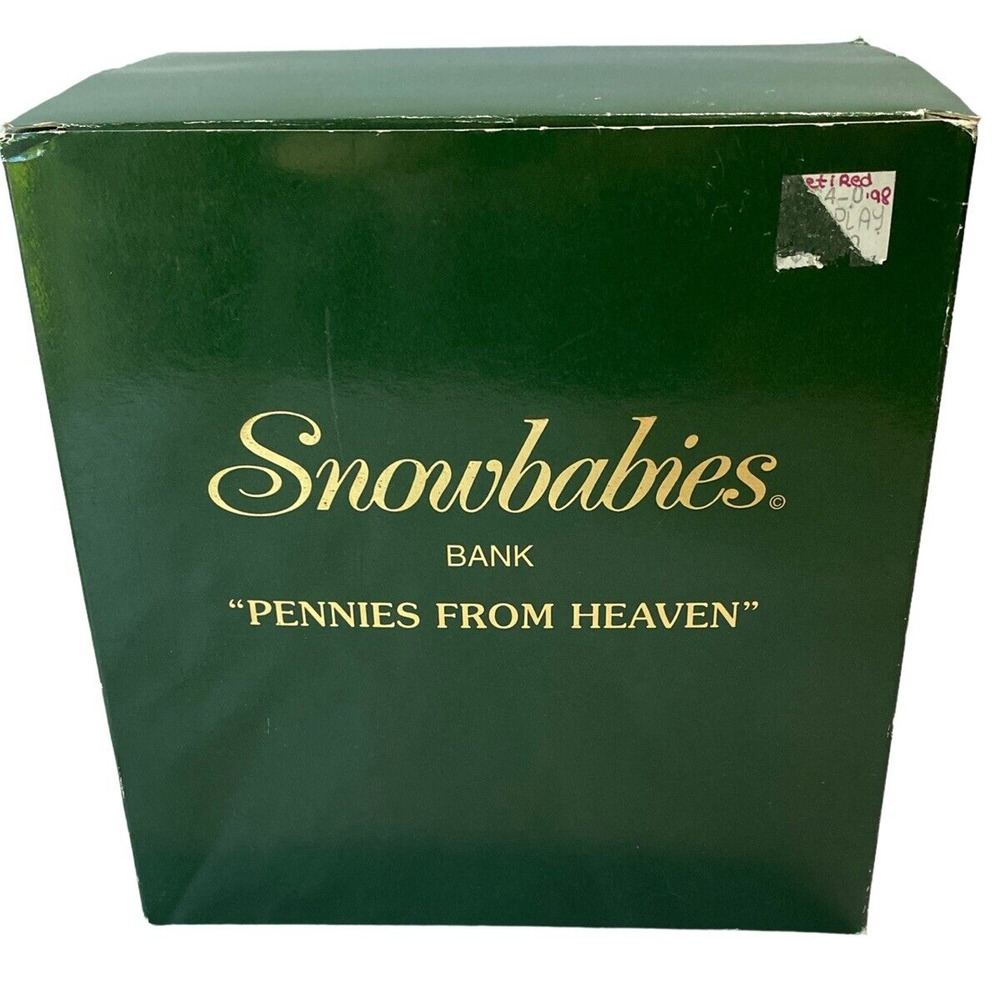 Department 56 Snowbabies Pennies From Heaven Cream Porcelain Bank 90s Retired